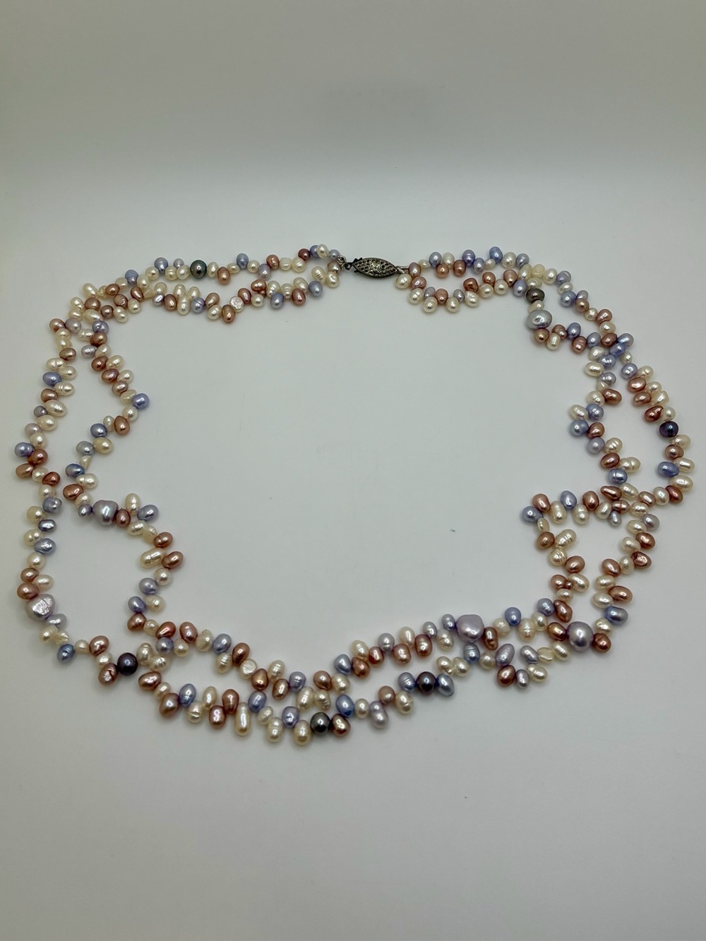 Multi-Colour double stand Freshwater Pearl Necklace